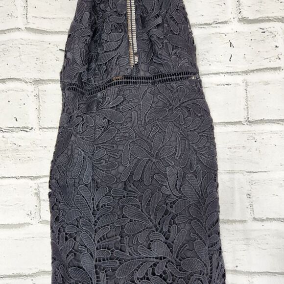 Bardot Kara Lace Halter Knee Length Dress Size 4 XS lace black lbd - Picture 7 of 12